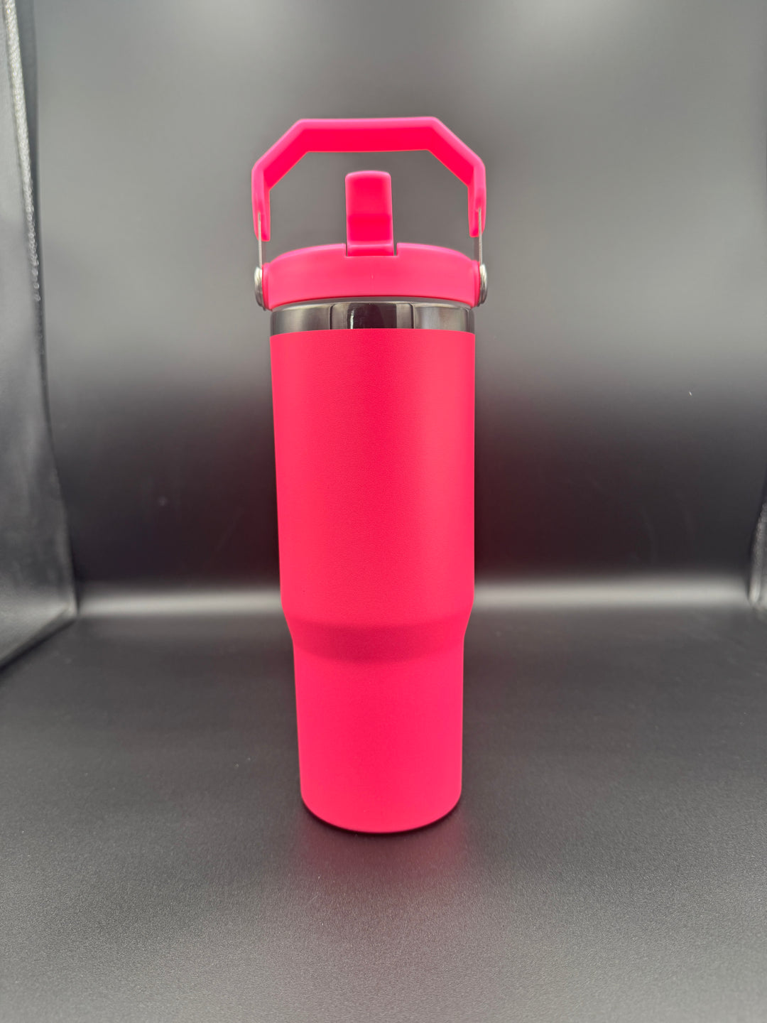 30oz Flip Straw Black plated Water Bottle
