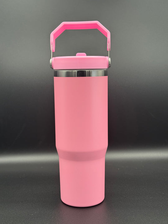 30oz Flip Straw Black plated Water Bottle