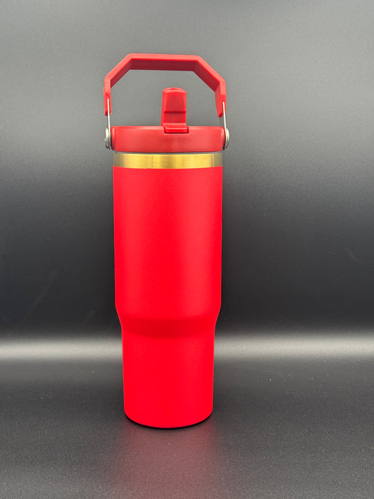 30oz Gold Plated Flip Straw Water Bottle