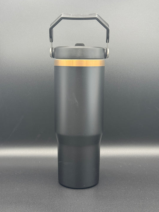 30oz Gold Plated Flip Straw Water Bottle