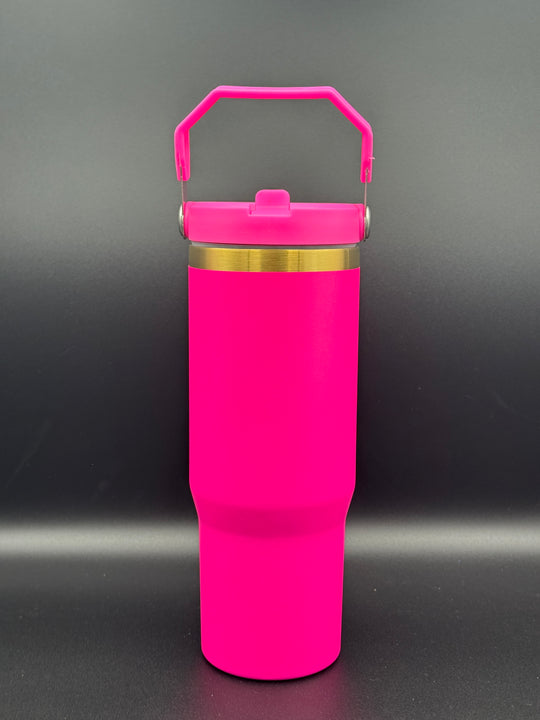 30oz Gold Plated Flip Straw Water Bottle