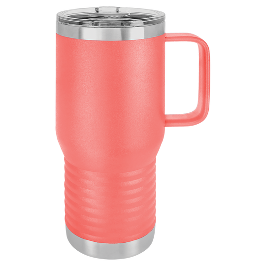 20oz Customizable Stainless Steel Travel Mug with Handle