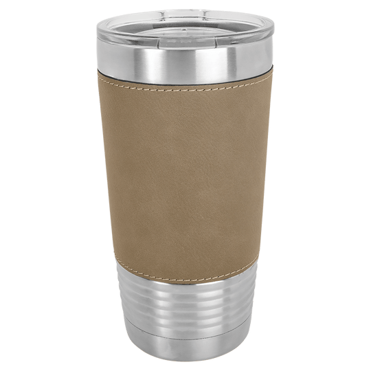 20oz Customizable Leatherette Stainless Steel Tumbler
