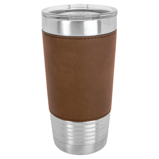 20oz Customizable Leatherette Stainless Steel Tumbler