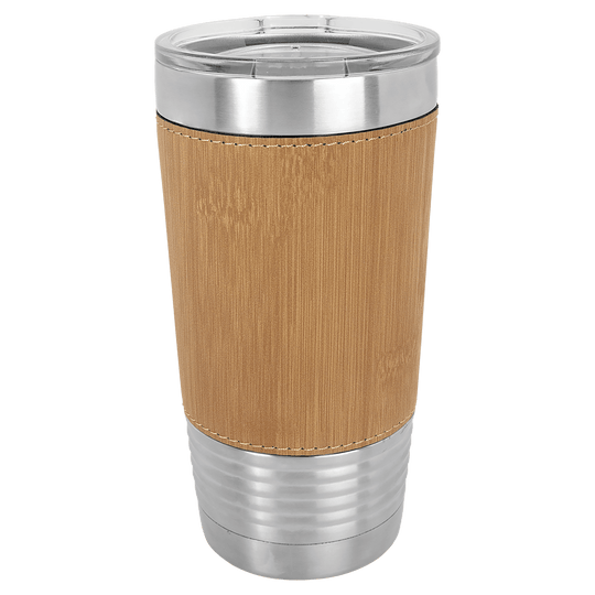 20oz Customizable Leatherette Stainless Steel Tumbler