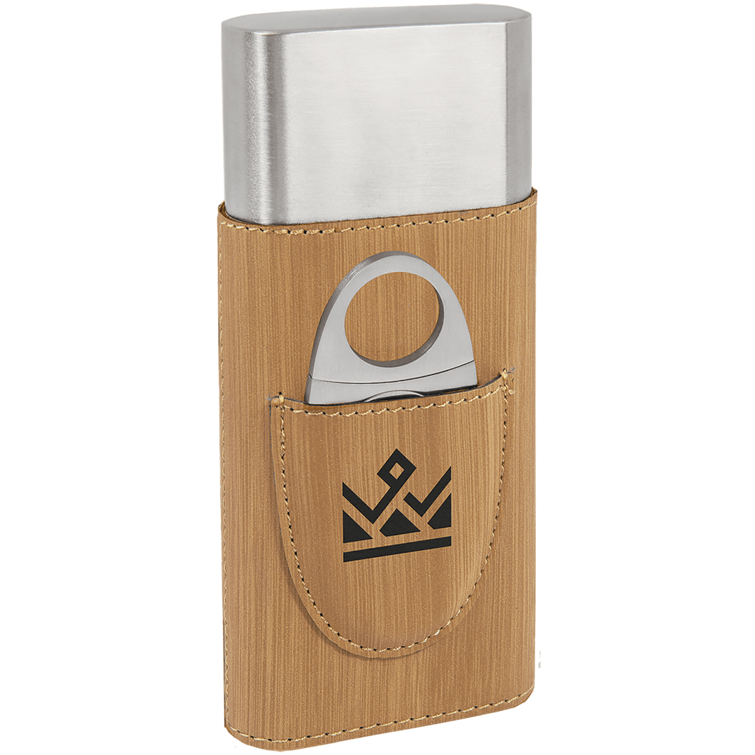 Custom Leatherette Cigar Holder with Cutter – Personalized & Sophisticated