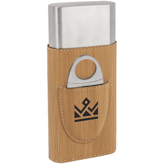 Custom Leatherette Cigar Holder with Cutter – Personalized & Sophisticated