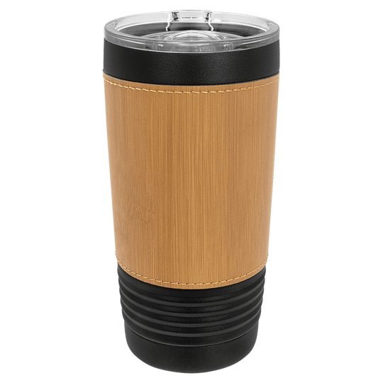 20oz Black w/ Leatherette Tumbler