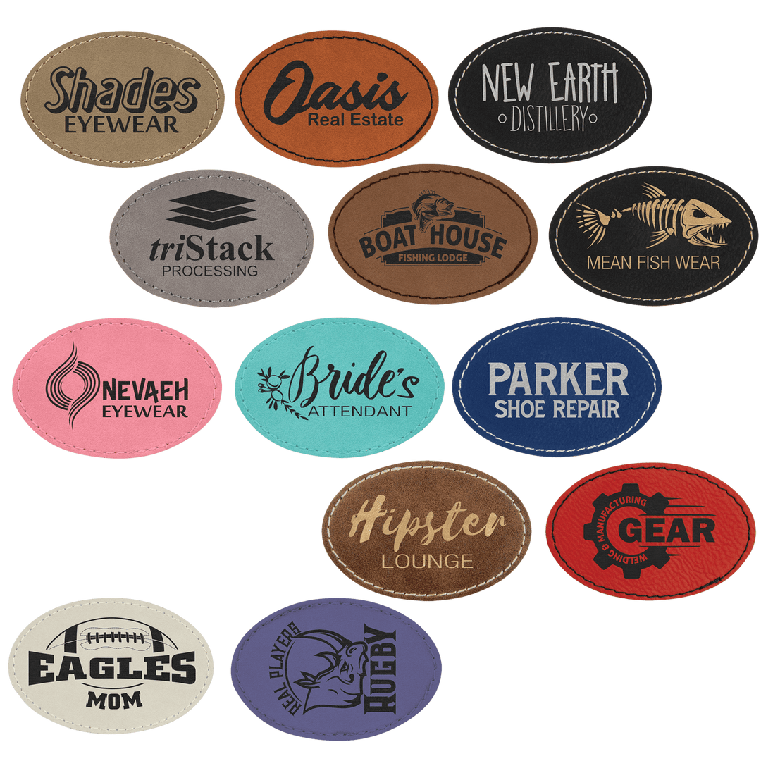 Oval Leatherette Patches 3x2